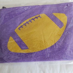 TPO Brand Purple Baseball Canvas Zipper Travel Makeup Pouch Bag